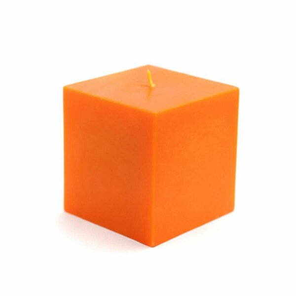 Zest Candle CPZ-128-12 3 x 3 in. Orange Square Pillar Candles, 12PK CPZ-128_12